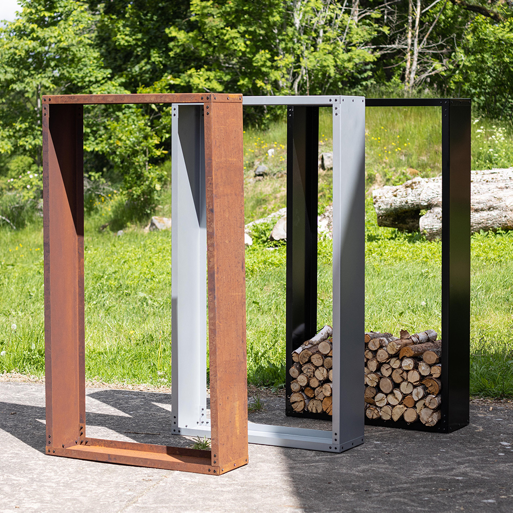 Mombasa Firewood Storage Steel - Rusty Orange Rostig
