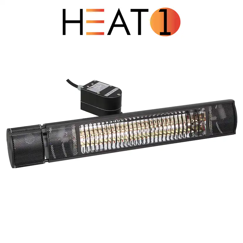 Terassvärmare Heat1 2000W Svart Med Svängning