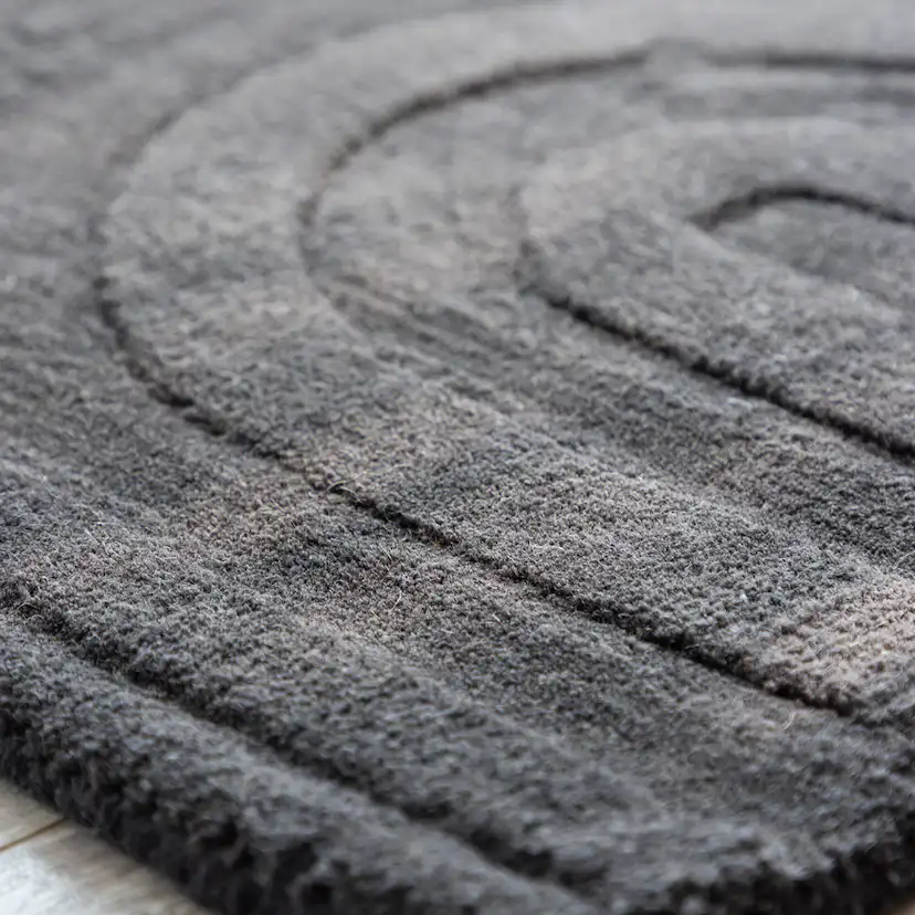 Nora Wool - 50*80-Rectangular-Charcoal Mörkgrå
