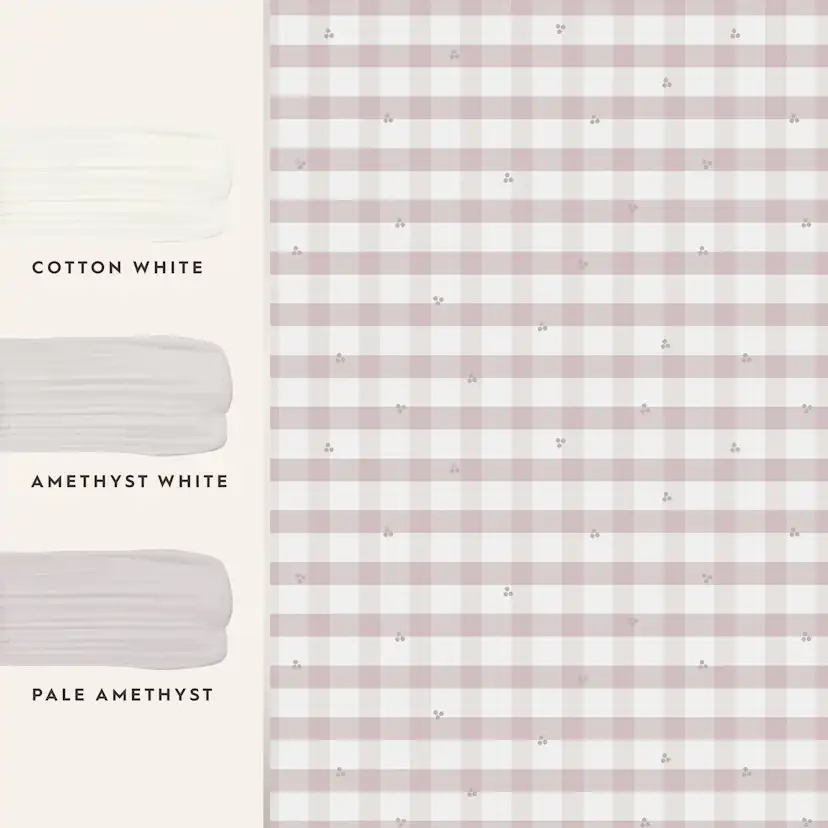 Tapet Laura Ashley Gingham Pale Amethyst Purple 119865