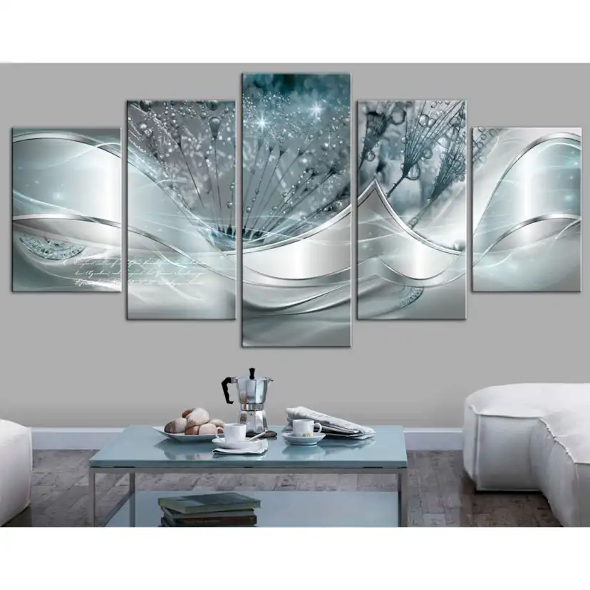 Tavla Arkiio SparklIng Dandelions Blue Wide 5 delar