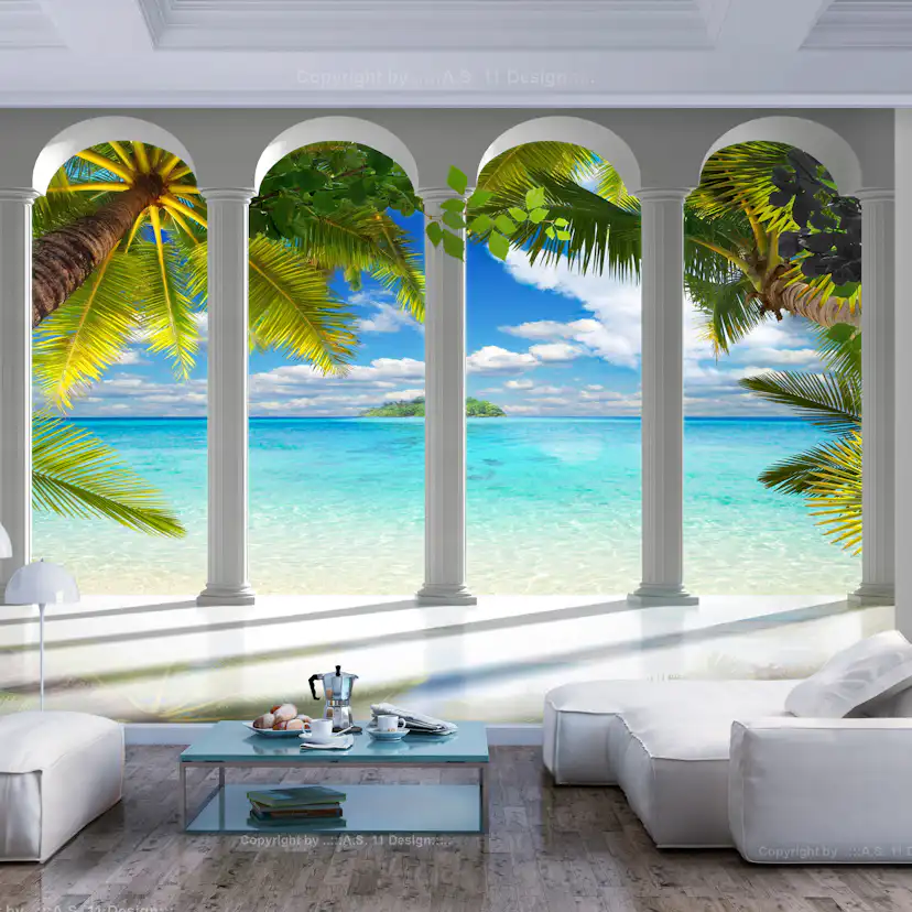 Fototapet Arkiio Sea Behind Columns