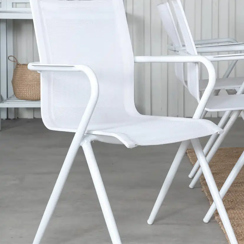 Matgrupp Venture Home Aleyna 160 Vit med 6 Aspen Matstolar