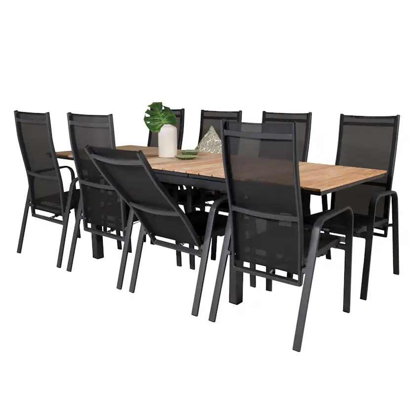 Matgrupp Venture Home Meya 160/240 med 8 Copacabana Stolar