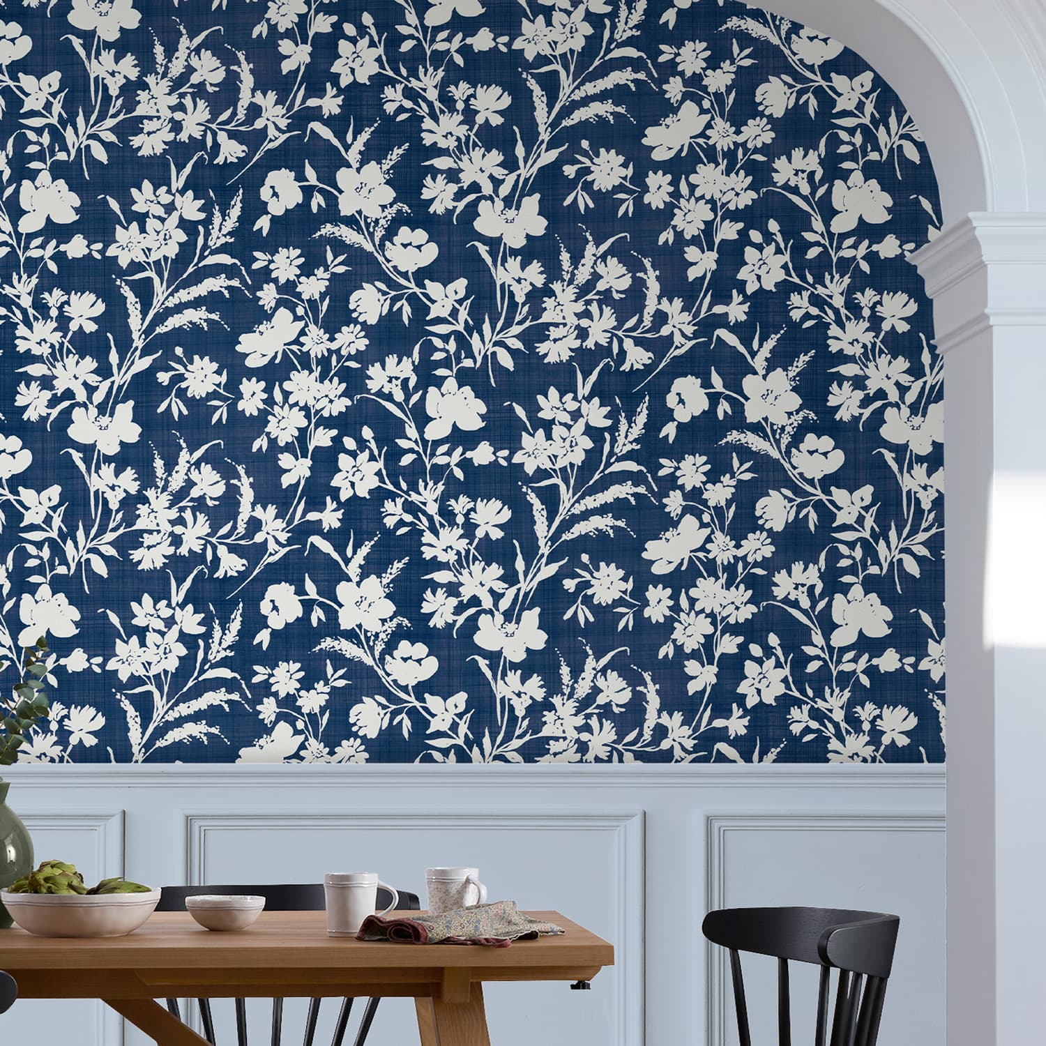 Tapet Laura Ashley Rye Midnight Seaspray Blå 119854