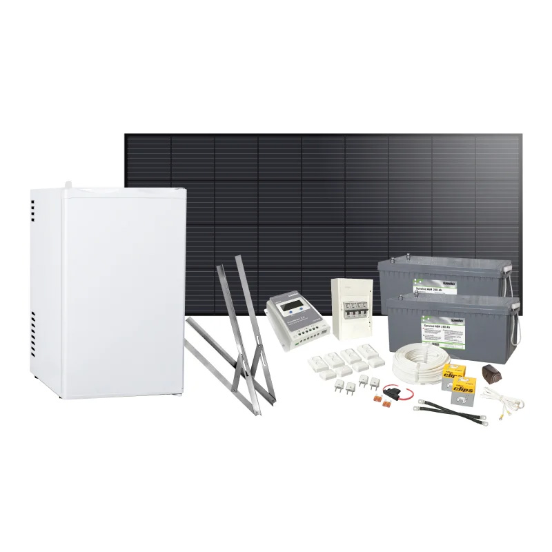 Solcellspaket Sunwind 200W med 12V kylskåp 70l