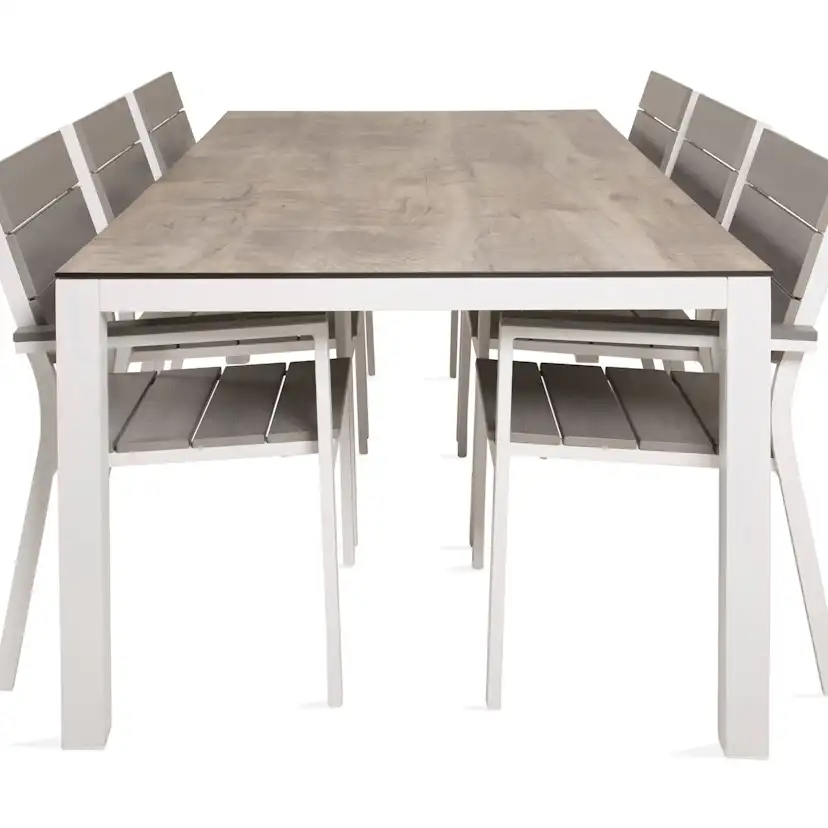 Matgrupp Venture Home Llama Matgrupp Utomhus 205cm med 6 Levels Stapelbara Matstolar
