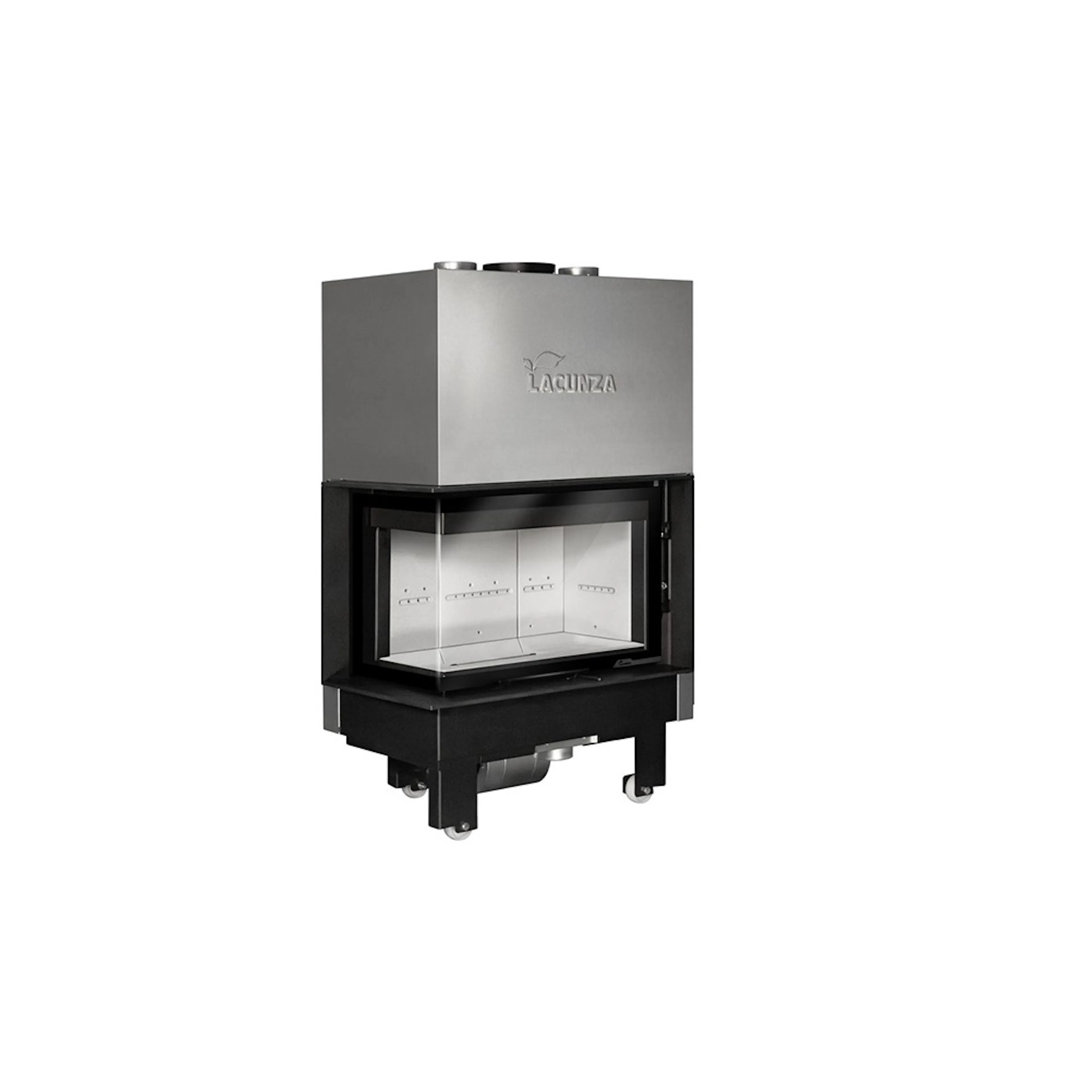 Öppen spis & kamin Lacunza Izaro 80 CLI/CLD Glas två sidor Färg: Vit, Glas: Till Vänster, Utan turbinfläkt