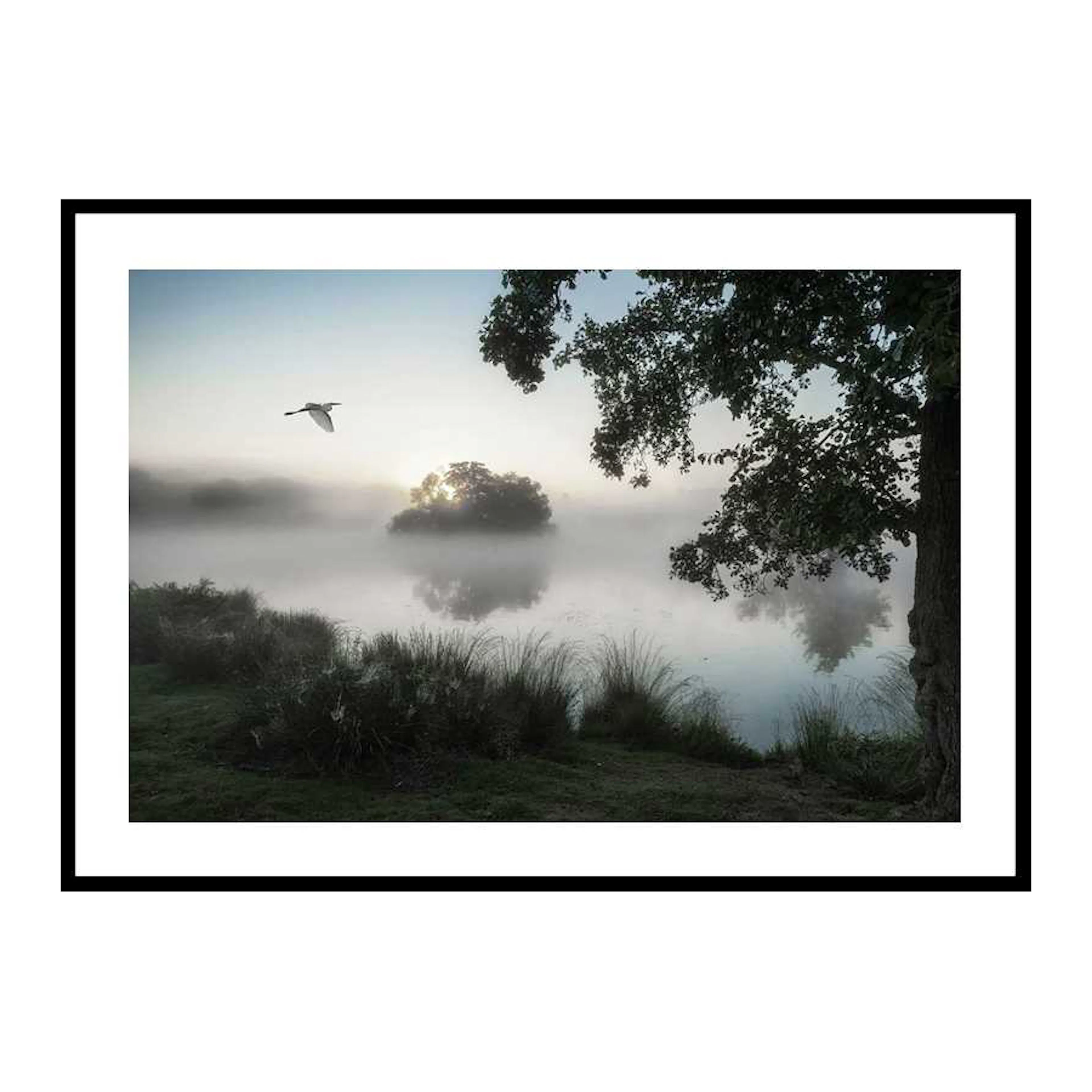Misty Lake Bird 30x40 cm