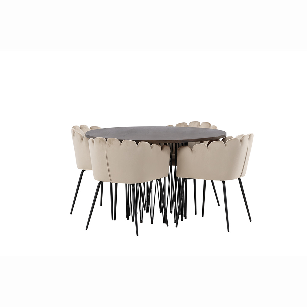 Matgrupp furniture/fashion Stone med 4 Limhamn Stolar Runt