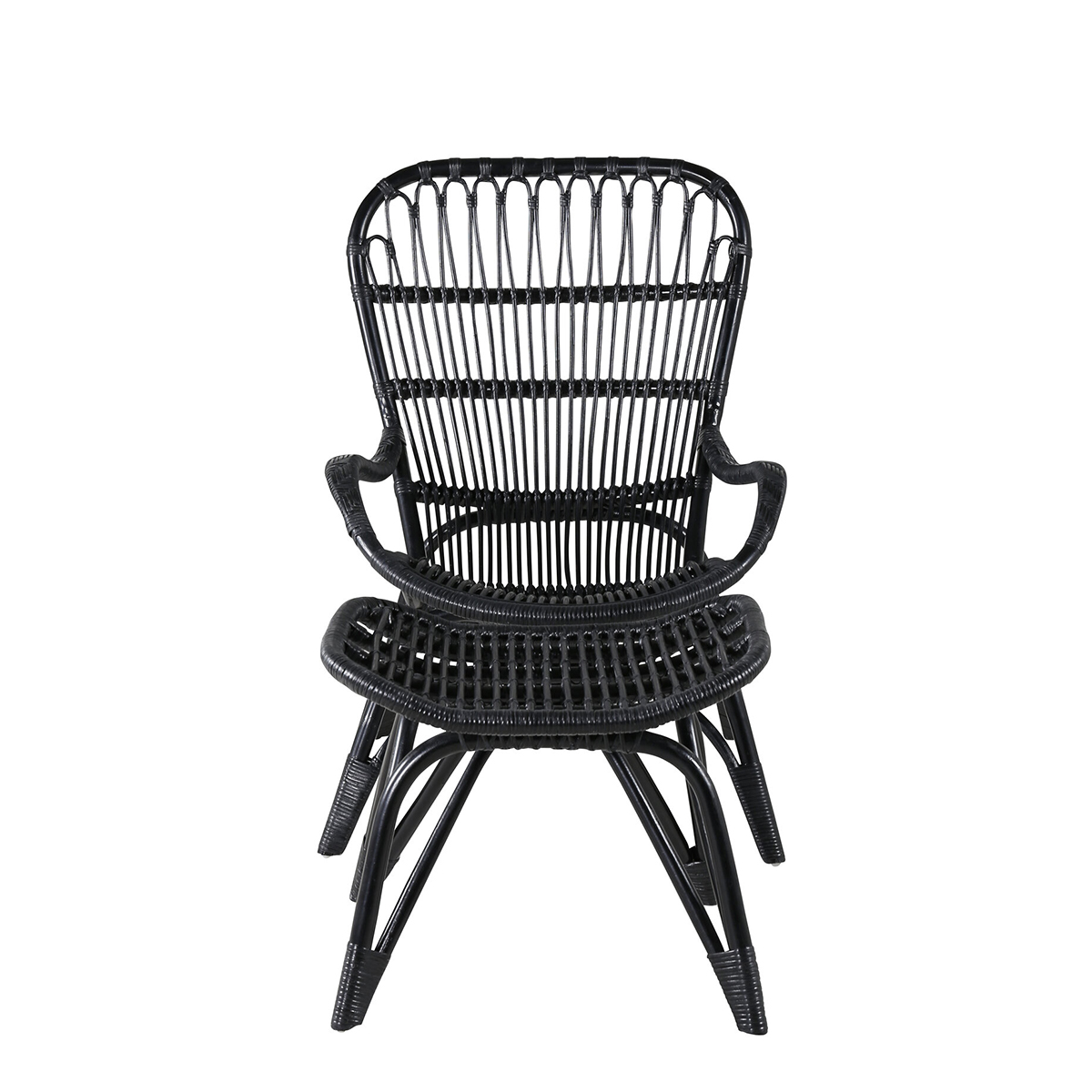 Ella Lounge Chair - BLACK rattan / Offwhite Cushion Ersätter Färg: Black