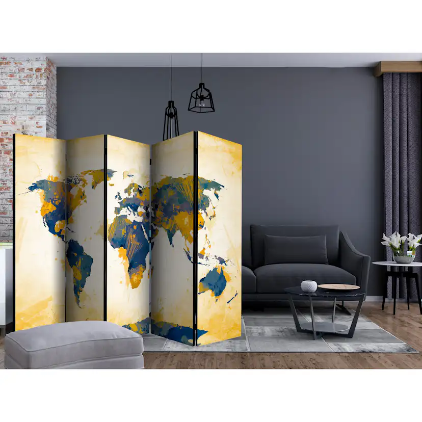 Rumsavdelare Arkiio Map of the World Arkiio Sun and Sky II 225x172 cm