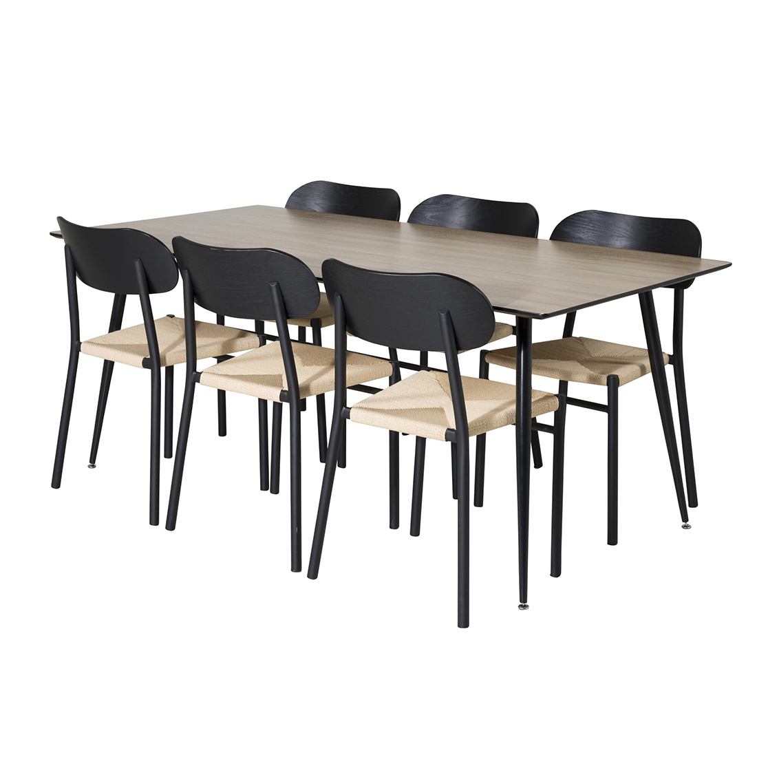 Matgrupp Venture Home Polly Ø120 cm med 6st Silar Matstolar