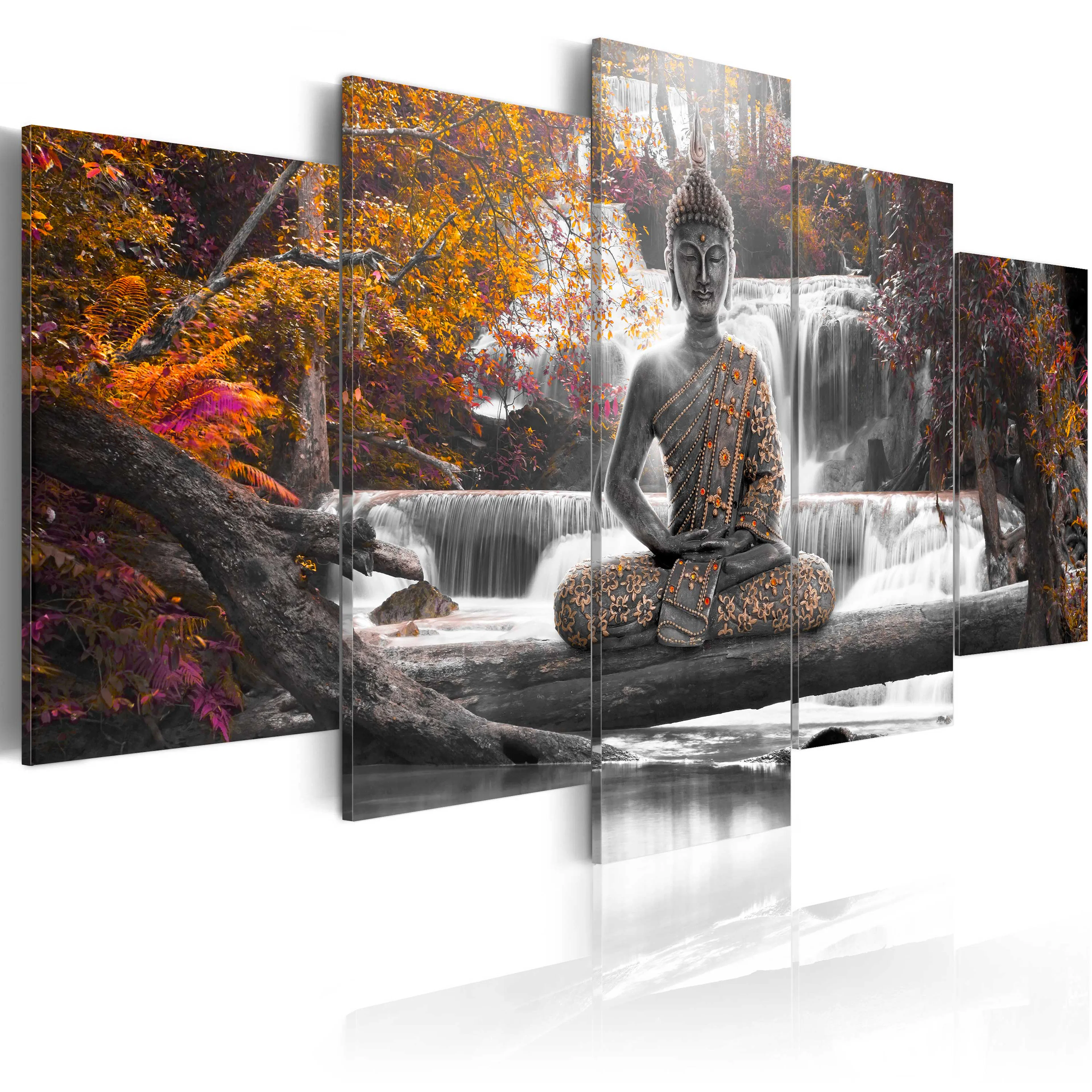 Foto på akryl - Autumnal Buddha [Glass] 200x100 Mått: 200x100 cm