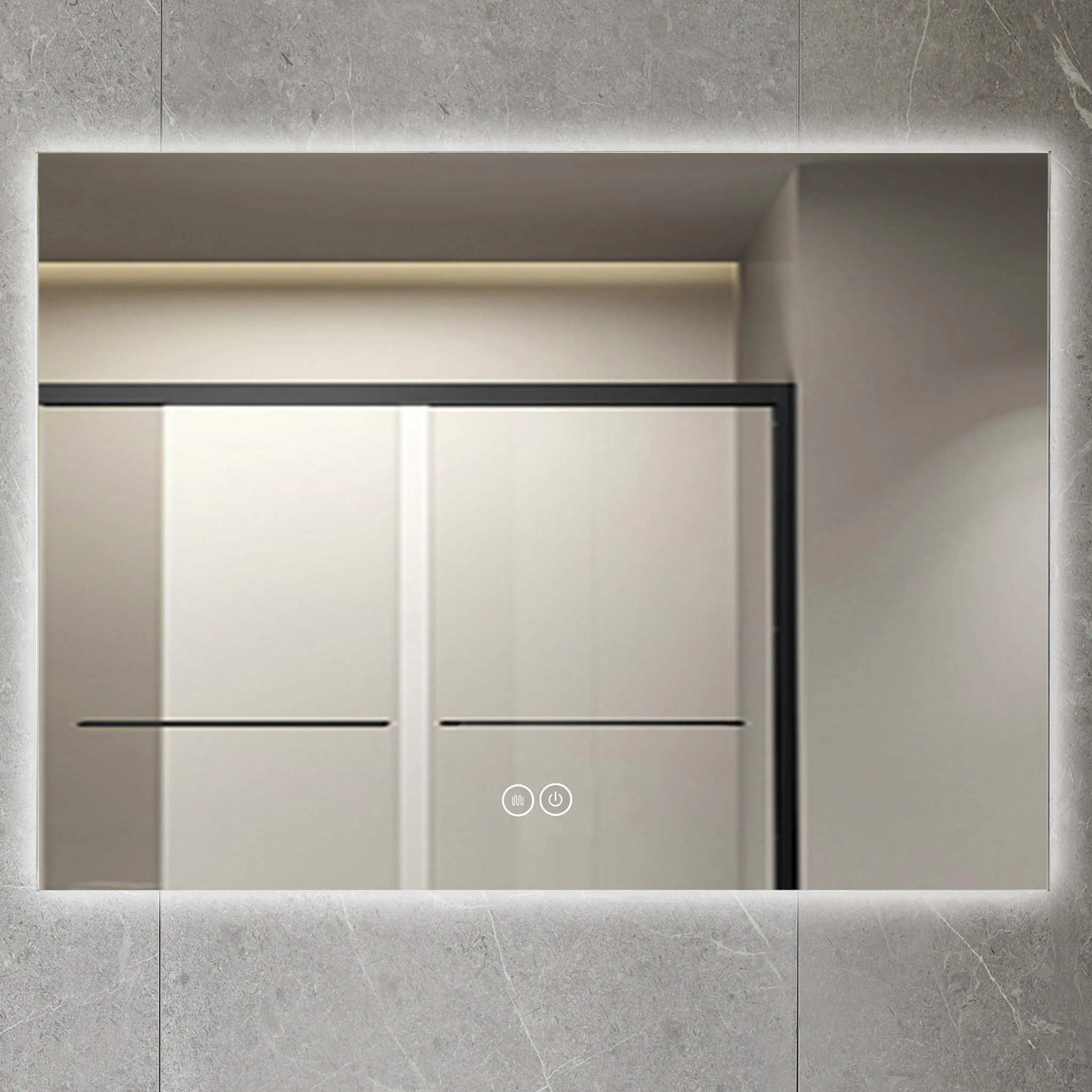 Badrumsspegel LED, Anti-Fog, Dimmer, 1000x800mm 1000x800 mm