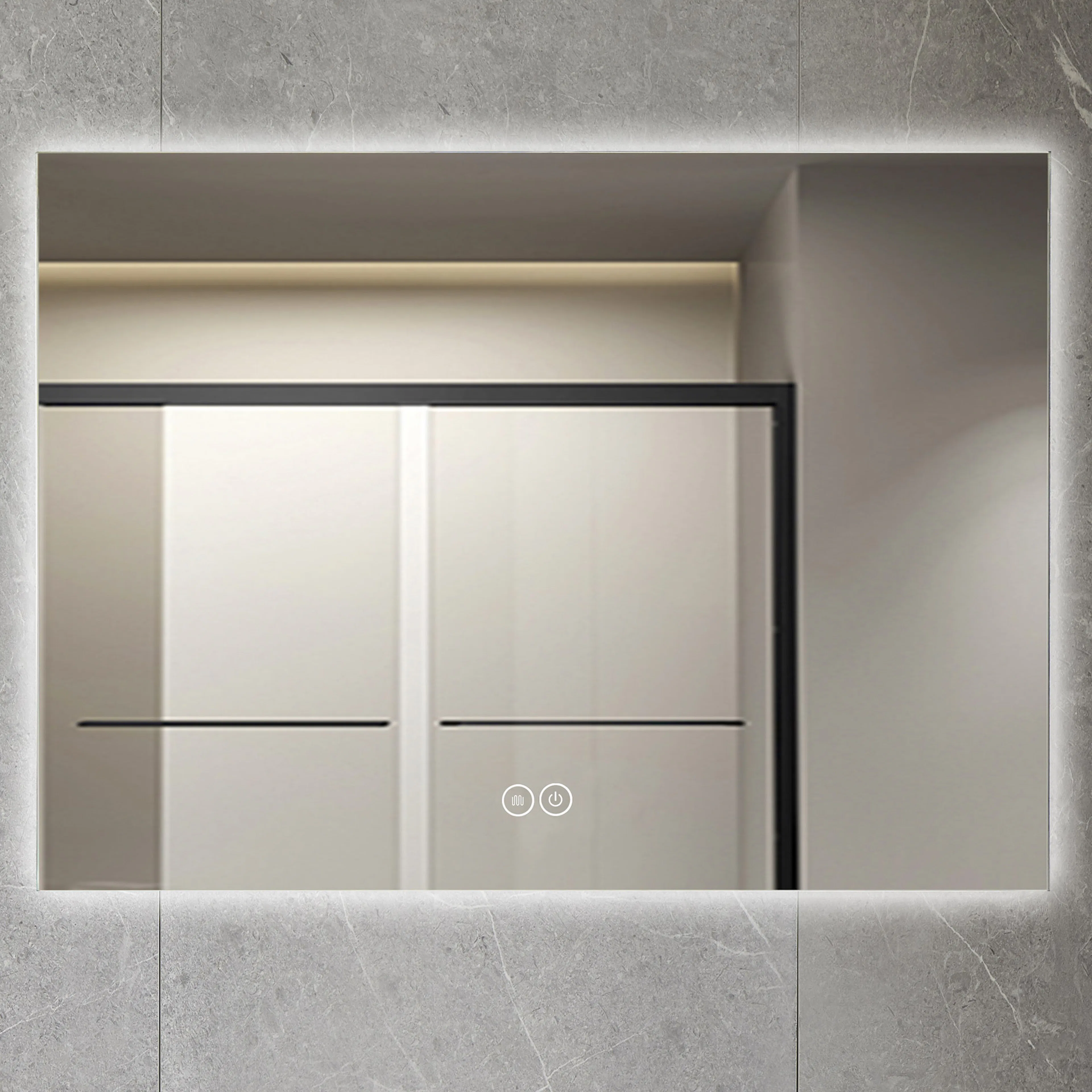 Badrumsspegel LED, Anti-Fog, Dimmer, 1000x800mm 1000x800 mm