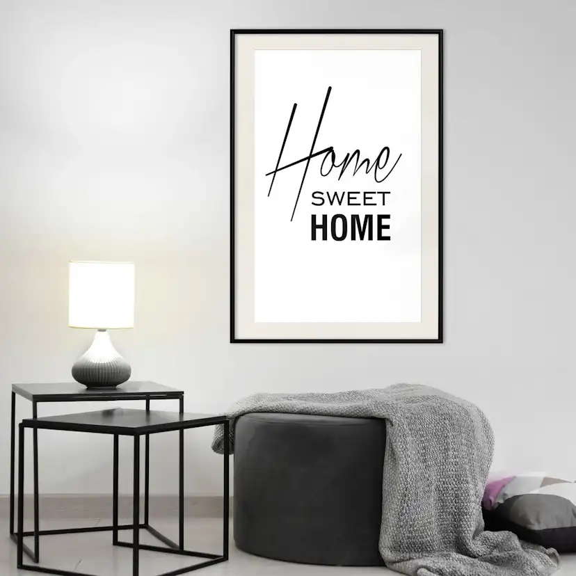 Poster Artgeist Affisch Black and White Home Sweet Home