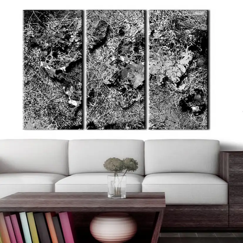 Tavla Arkiio World Map Grey Thread