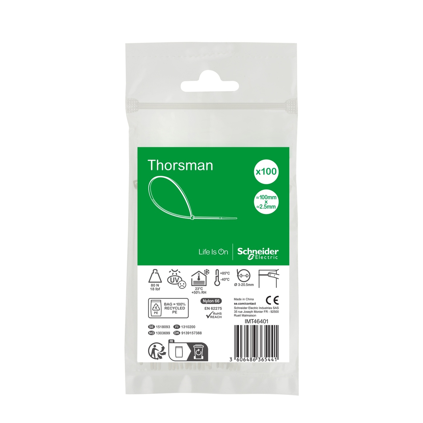 Buntband Schneider Electric Thorsman 100-pack
