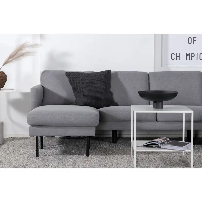 Zoom U-Sofa - Black / Steel Grey Fabric Grå