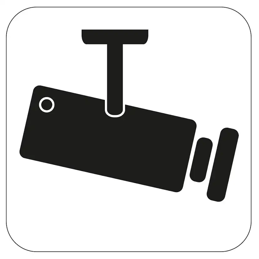 Självhäftande Symbol Habo Videoövervakning
