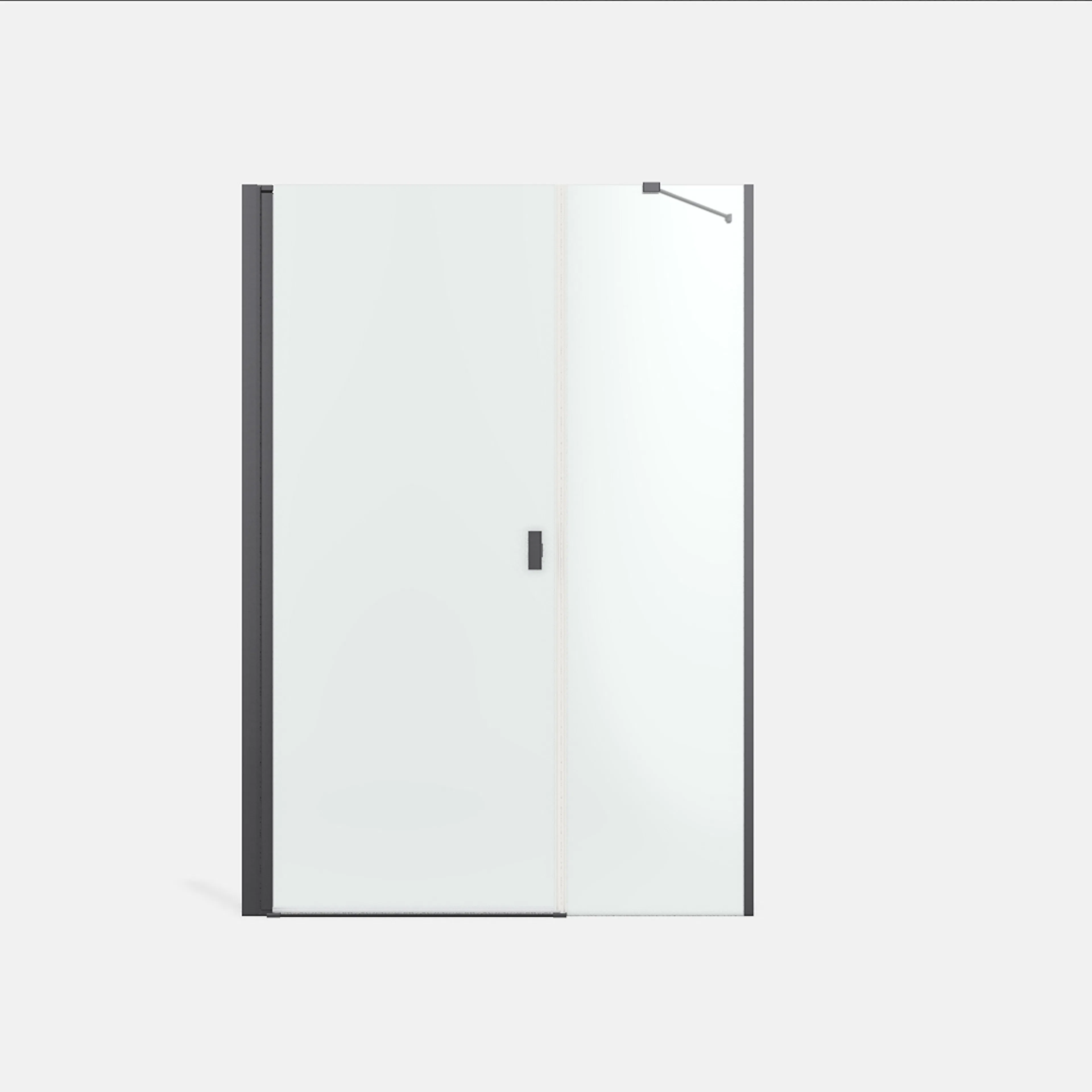 Noma 45 svängdörr vänster med sidopanel 1400 mm 6 mm glas me Bredd: 1400 mm, Borstad Gun Metal