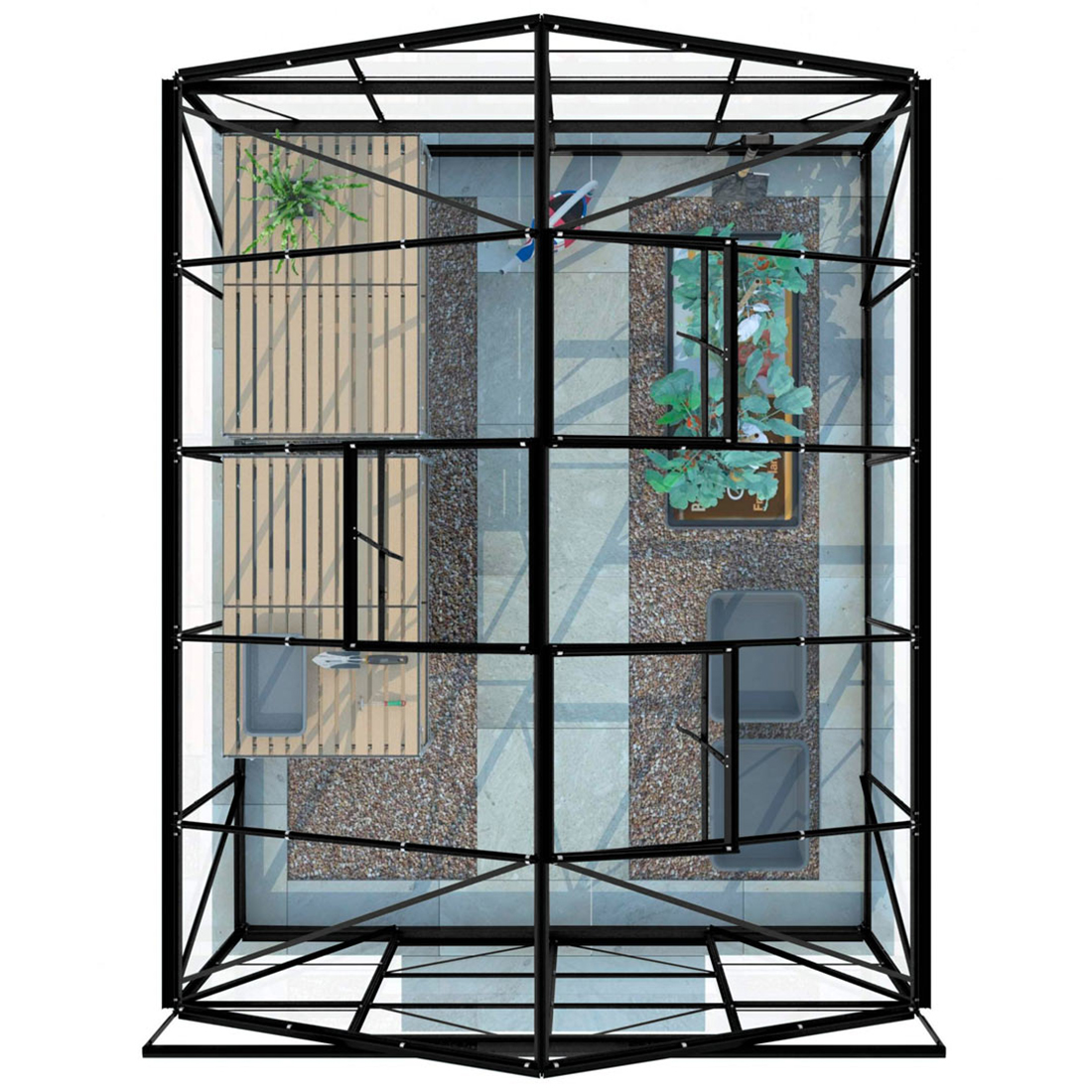 Växthus Lykke Hybrid 82 m2 Svart