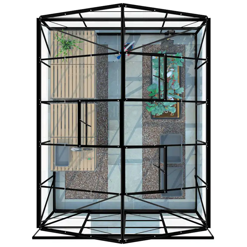 Växthus Lykke Hybrid 82 m2 Svart