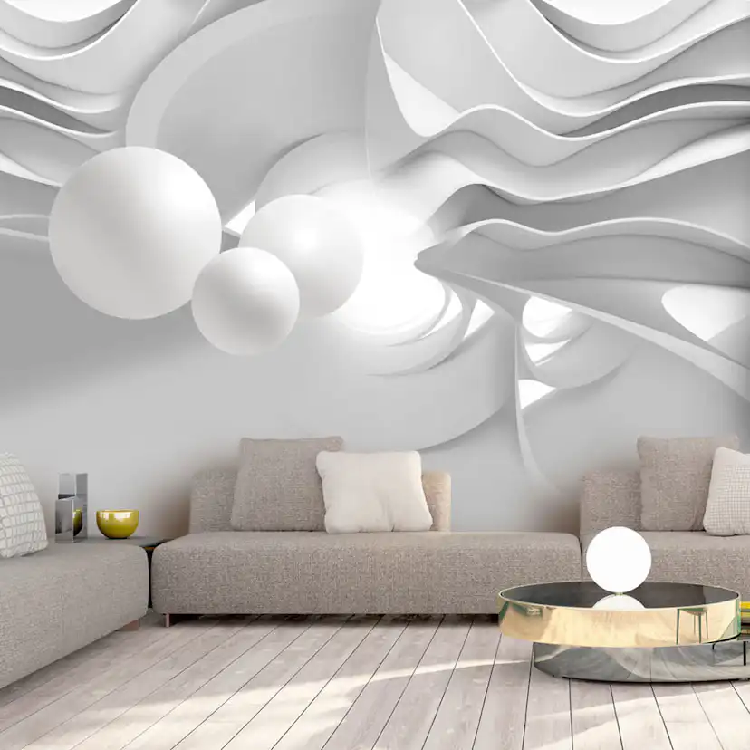 Fototapet Arkiio Självhäftande White Corridors