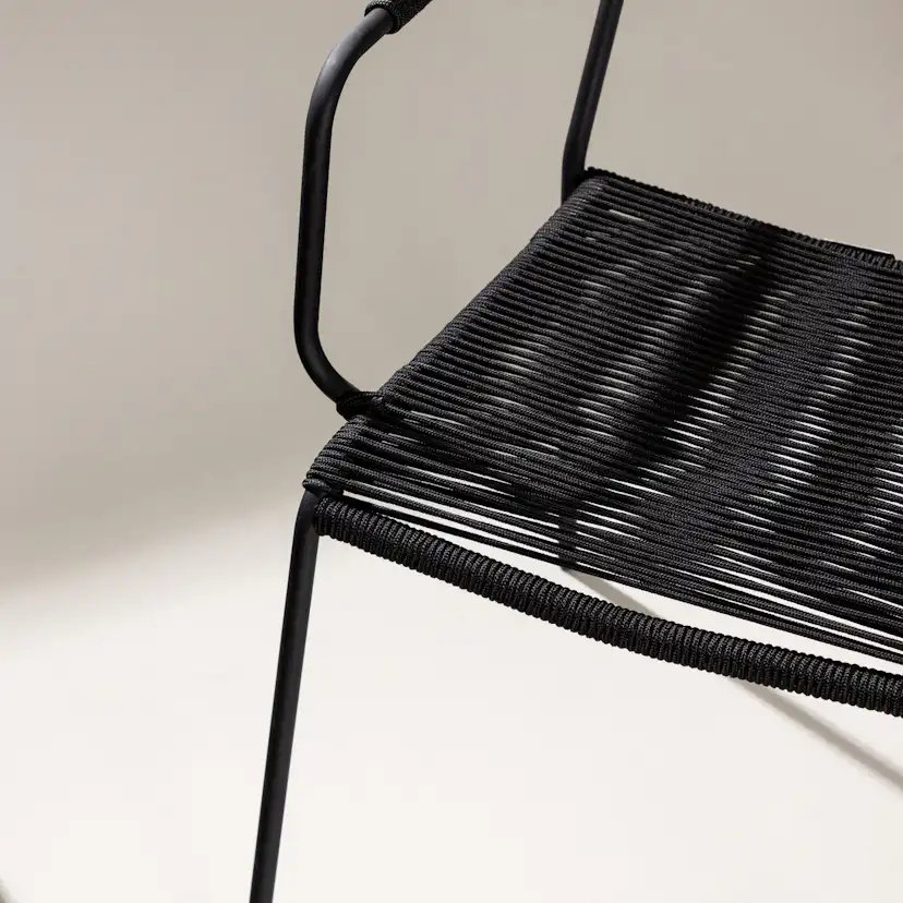 Lindos Armchair - Black Alu / Black Rope Svart