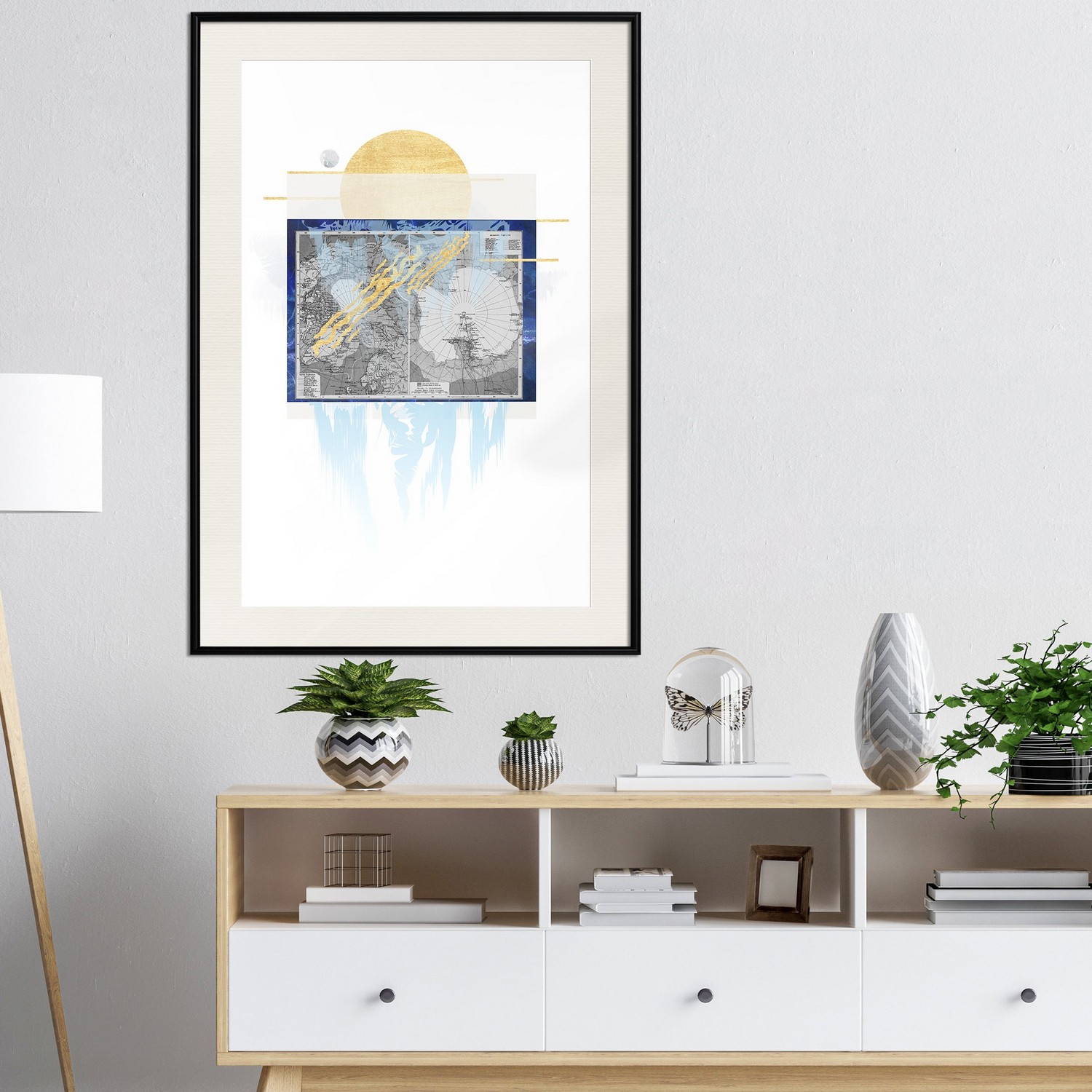 Affisch - Antarctica [Poster] 30x45 Svart ram med passepartout, 30x45 cm