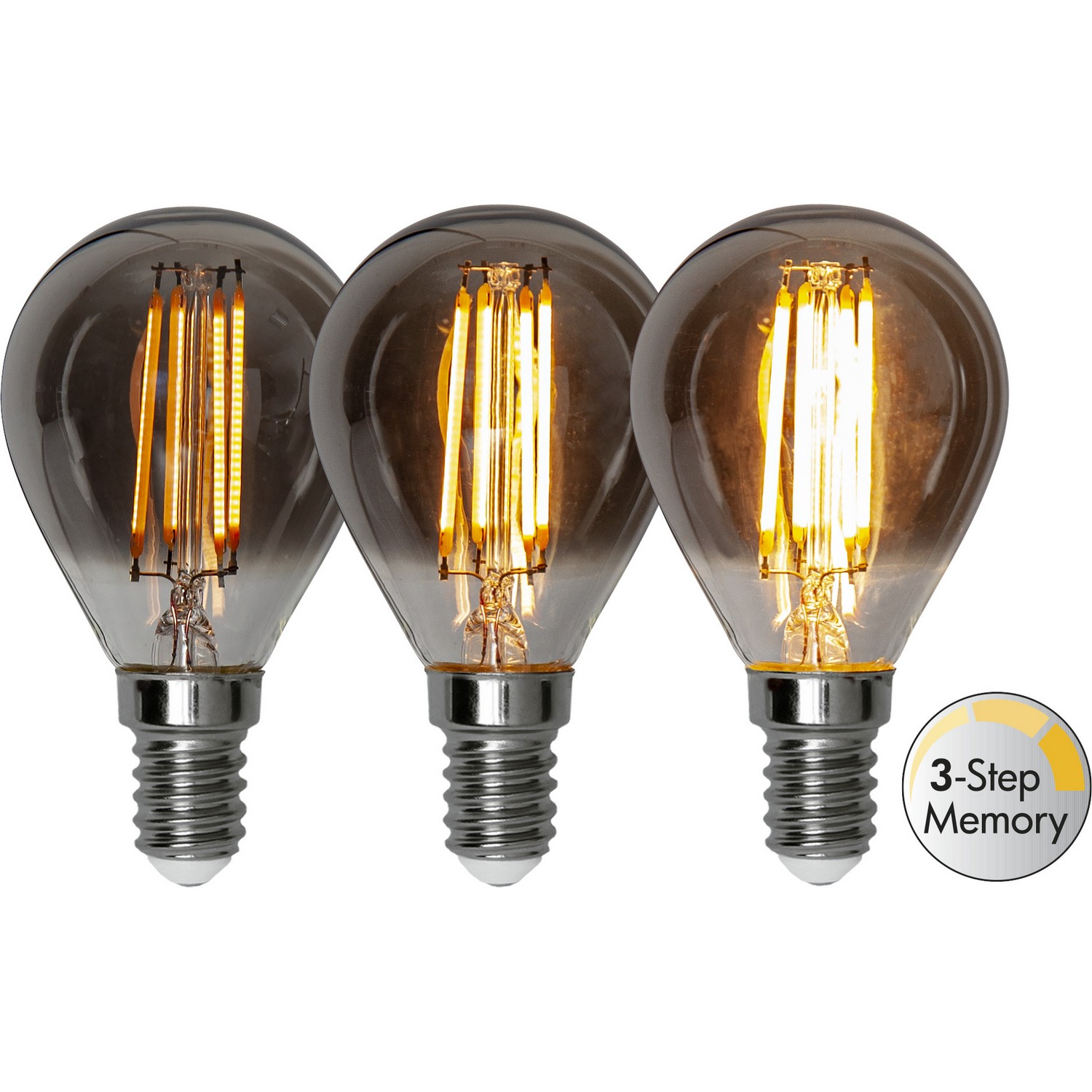 LED-Lampa Star Trading Soft Glow Smoke 3-step memory E14 P45