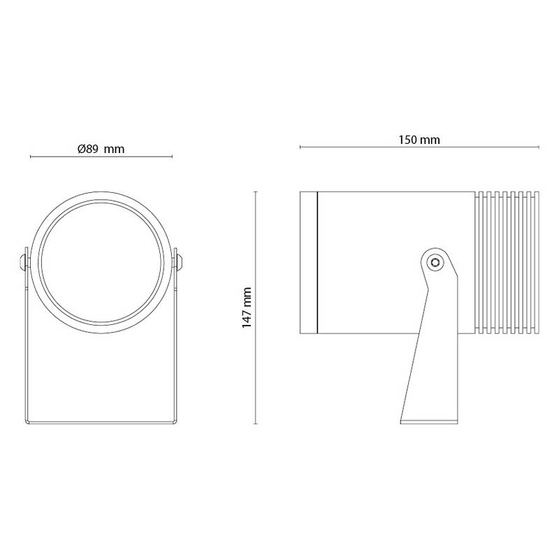 Spotlight SG ARMATUREN Hovden Maxi 3K 36° Dimbar LED Utebelysning Antracit