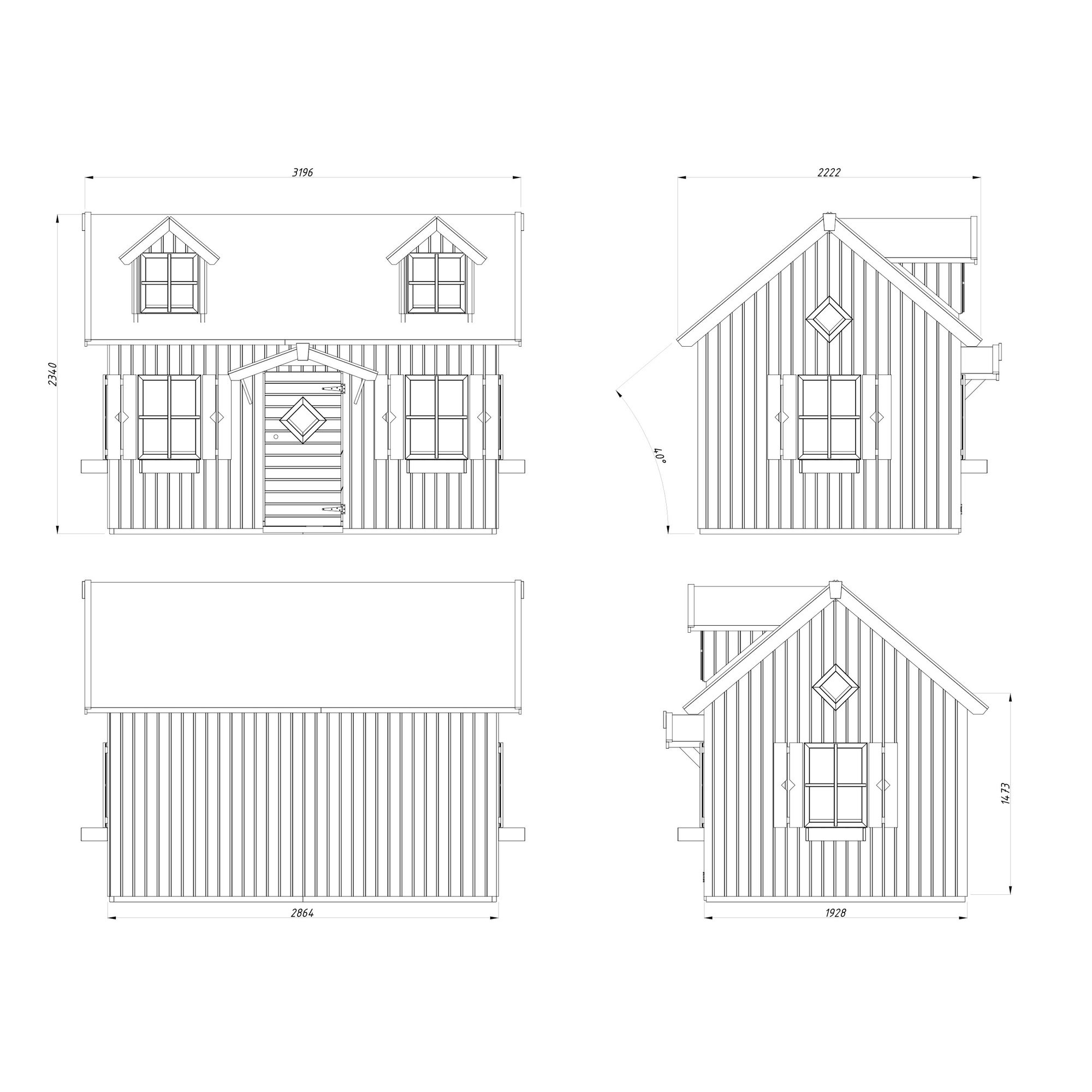 Lekstuga Palmako Marie 5,5 m² Trästuga med Loft