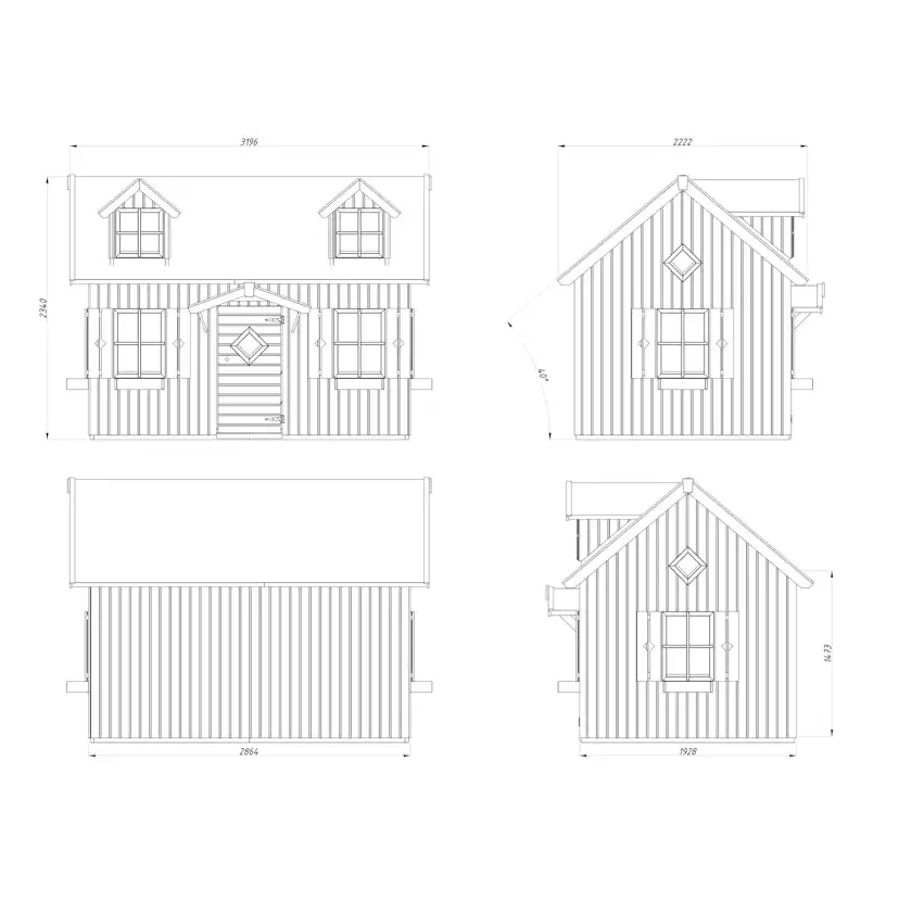 Lekstuga Palmako Marie 5,5 m² Trästuga med Loft