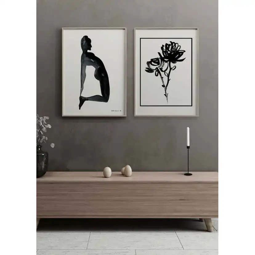 Poster Gallerix Black Flowers