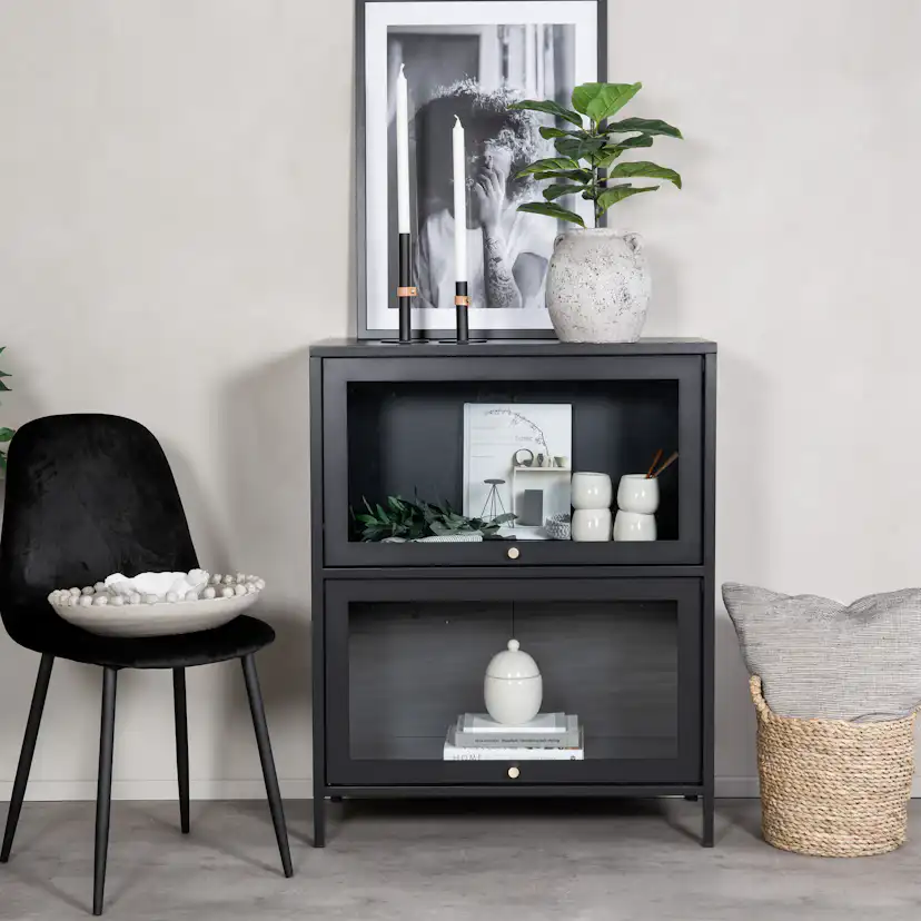 Bakal - Low cabinet - Black Svart