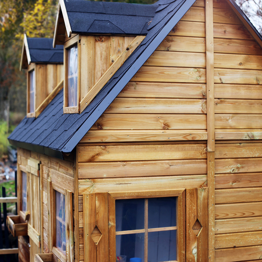 Lekstuga Jabo Milla 4m² Trästuga med Sadeltak