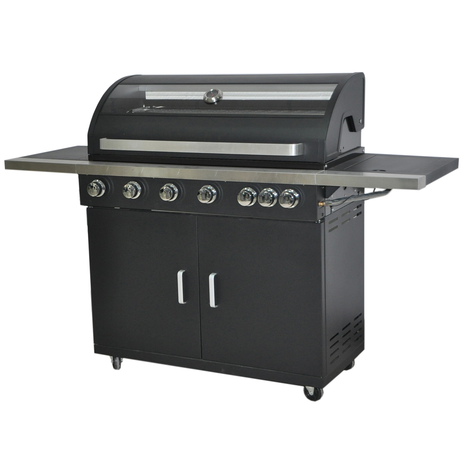Gasolgrill Kobe 6+1 Brännare Svart Med Gaslock