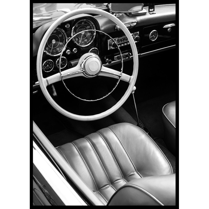 Poster Gallerix Vintage Car Seat B&W