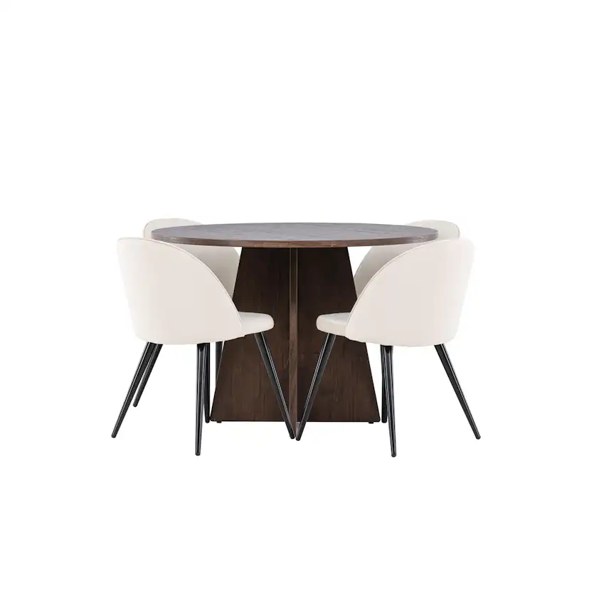 Matgrupp Venture Home Bootcut Ø110 med 4 st Velvet Stolar