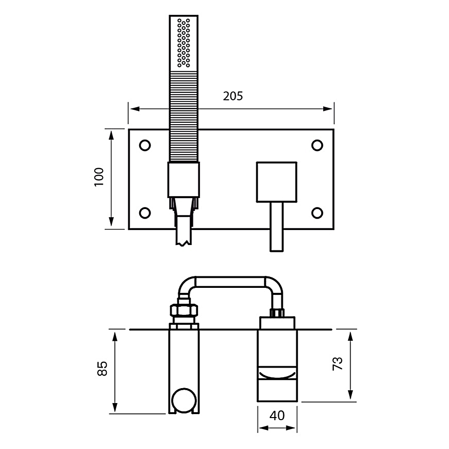 Duschblandare Tapwell Box 011-364 Square