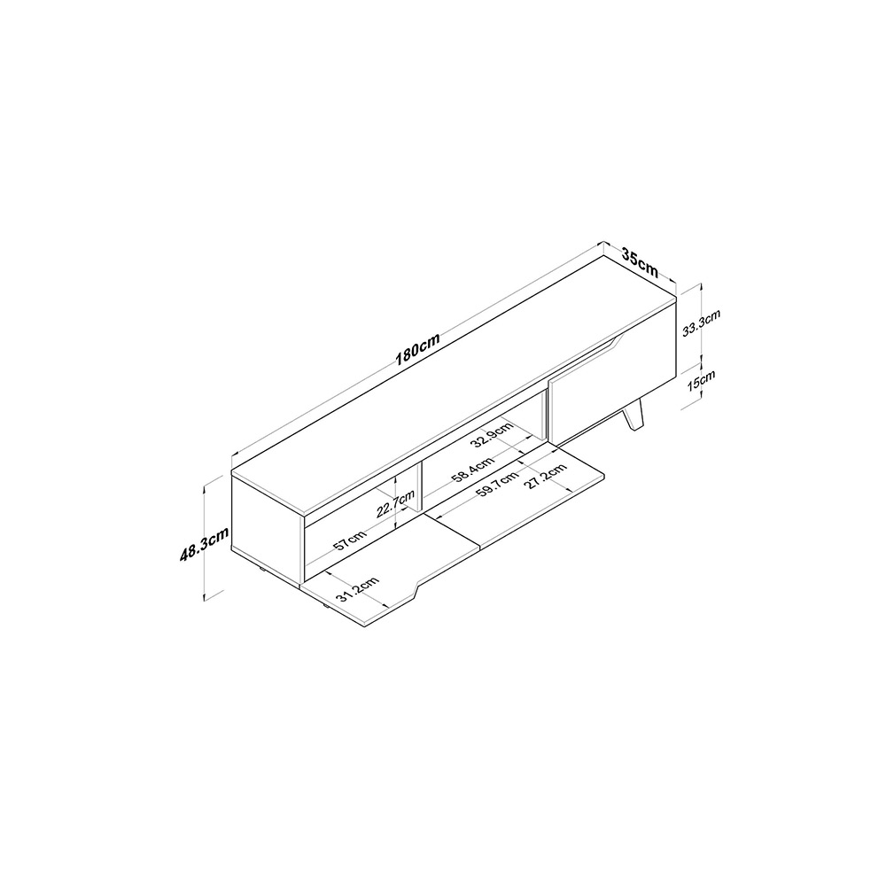 Mediamöbel In Living Virkesbo Svart/Brun TV-bänk 180cm
