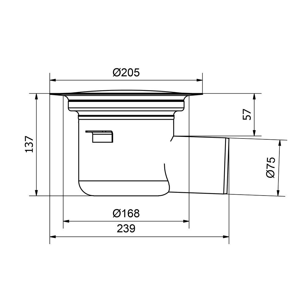 Golvbrunn Purus Sigyn 75 R Sidoutlopp
