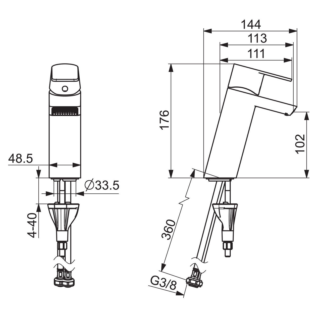 Tvättställsblandare Oras Stela 4810F med Laminärt Flöde