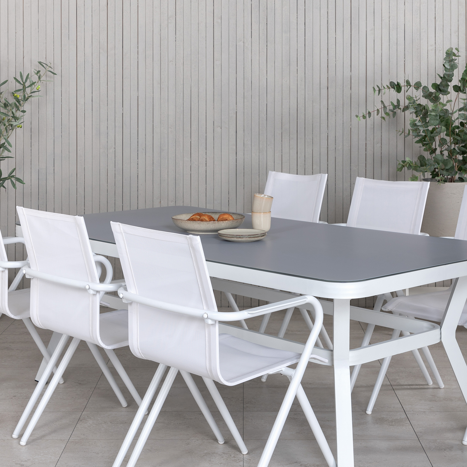 Matgrupp Utomhus Venture Home Virya 160x90 cm med 6 Alina Trädgårdsstolar