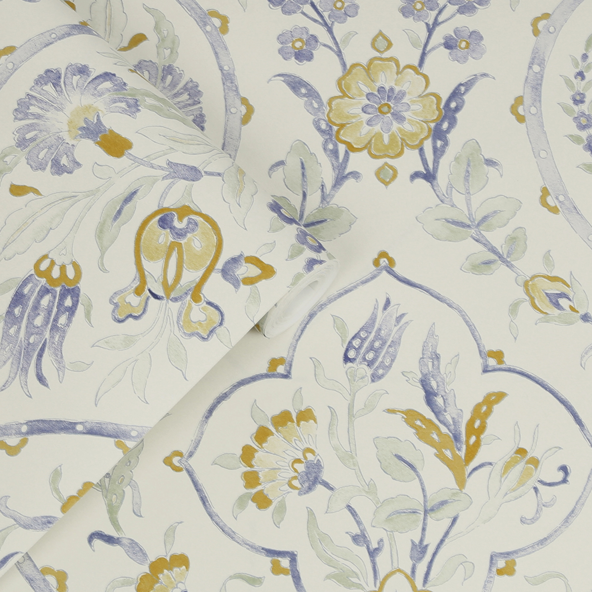 Tapet Laura Ashley Foscot Damask Pale Ochre Gul 121070