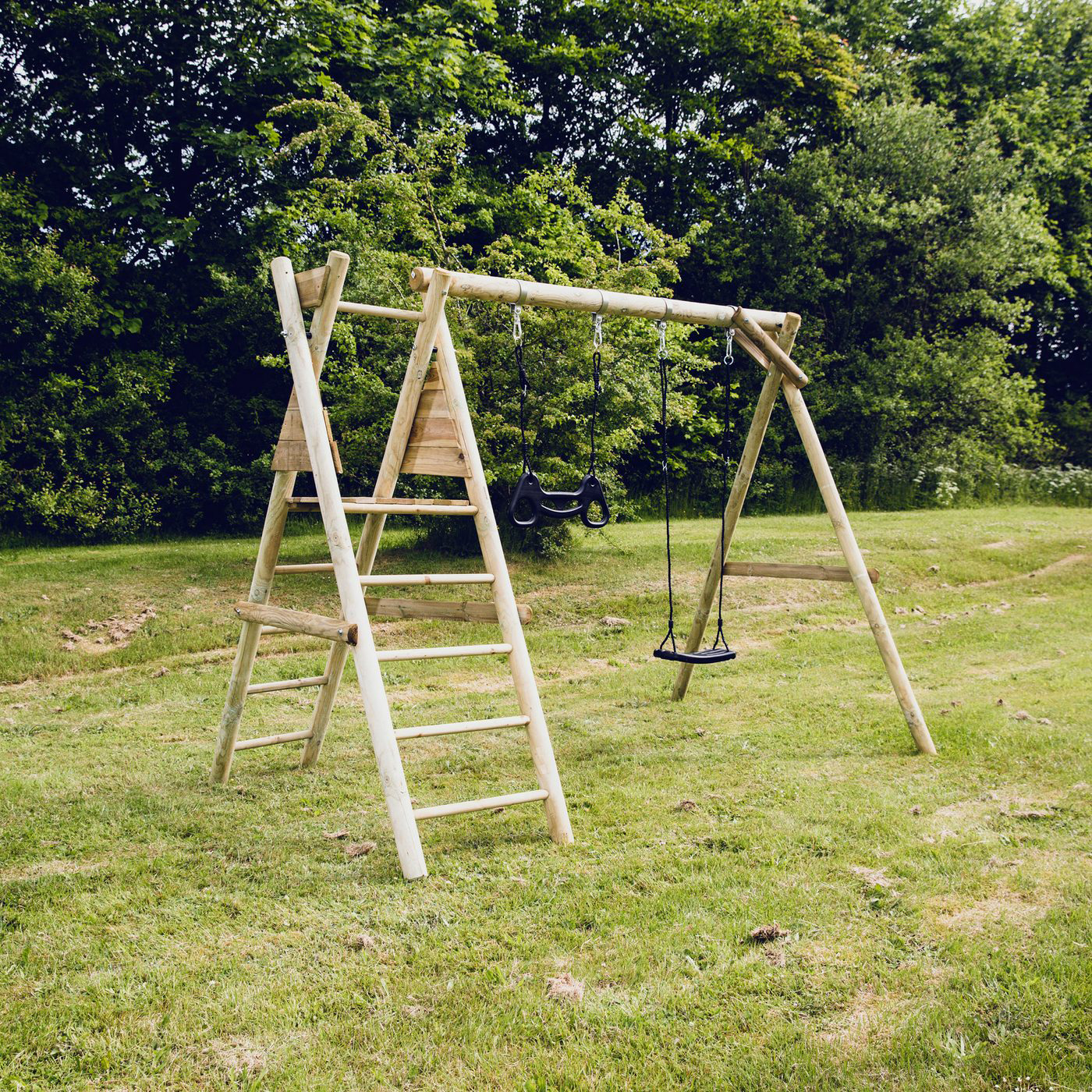 Gungställning Nordic Play Svart Gunga & Trapets