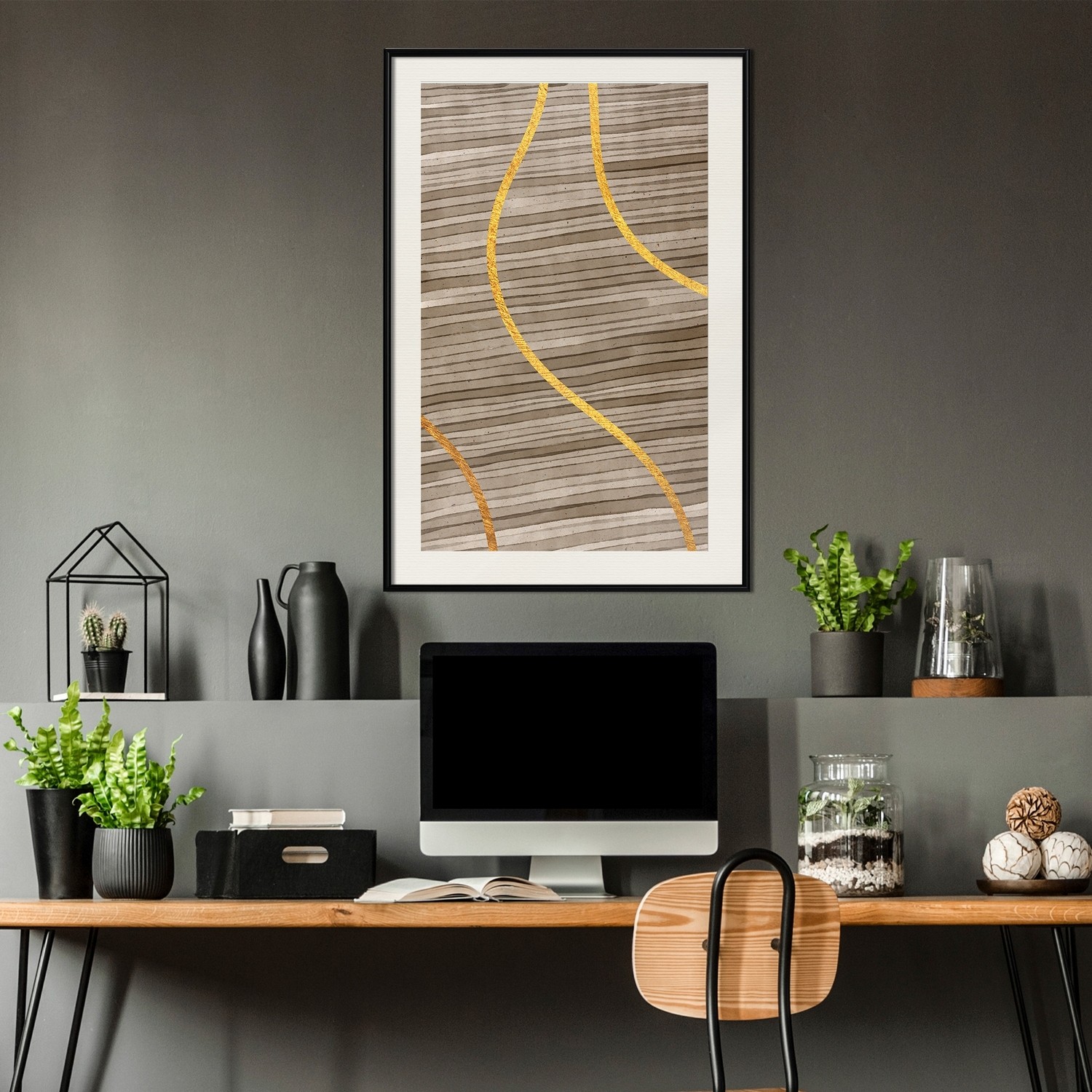 Poster Artgeist Affisch Watercolour and Gold