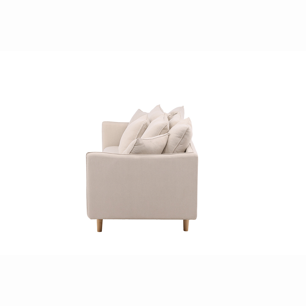 Soffa Vind Segelskären Beige 3-Sits med Tallben & Linnekuddar